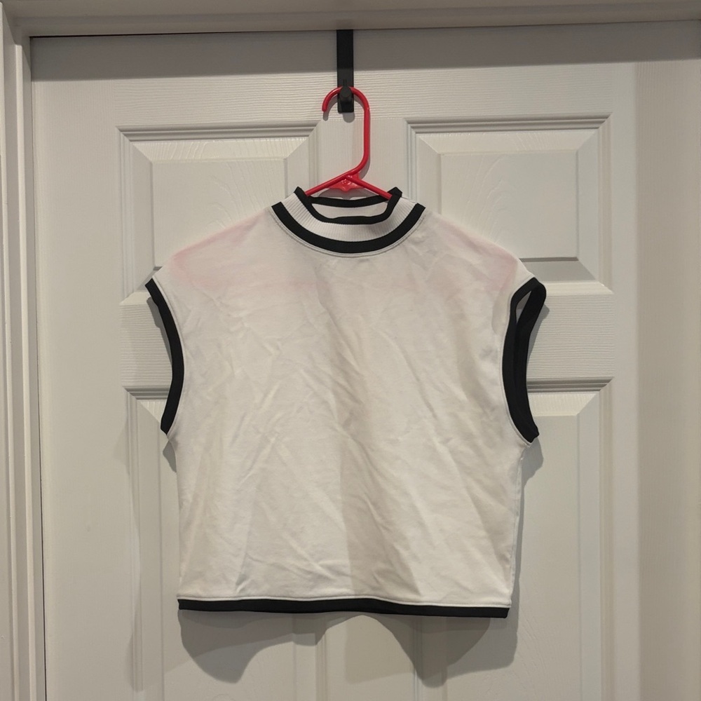 NWT Calia Athleisure White Rib Crop Tank